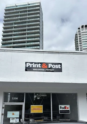 Print & Post Mailboxes Notary Fedex DHL Copies Apostille