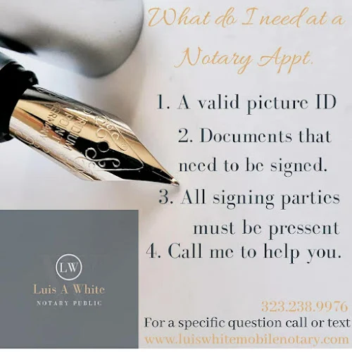 Luis A White Mobile Notary Services